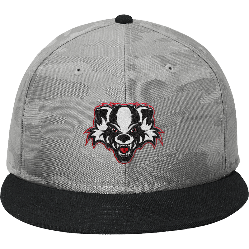Scary Badgers New Era Camo Flat Bill Snapback Cap