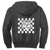 Coles Elementary Youth "Checkered Tiger" Full-Zip Hooded Sweatshirt